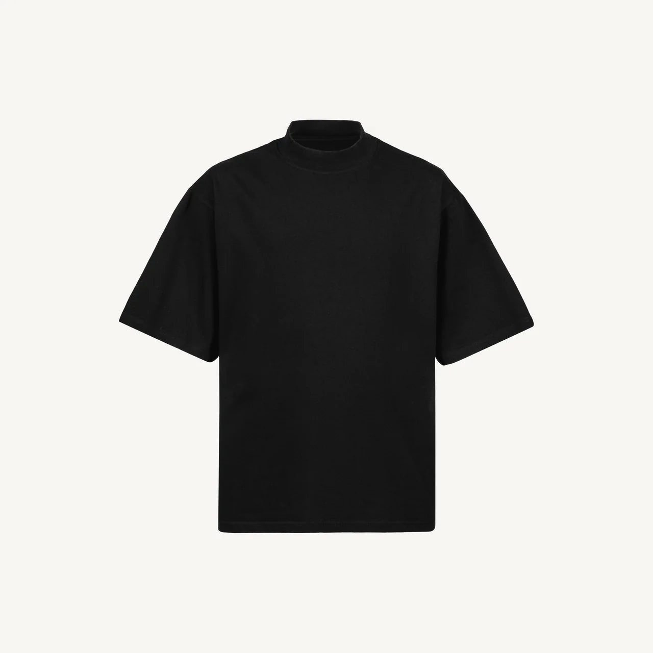 Handmayk Luxury Oversized Fit with Mock Neck T-Shirt for Adults (Black)