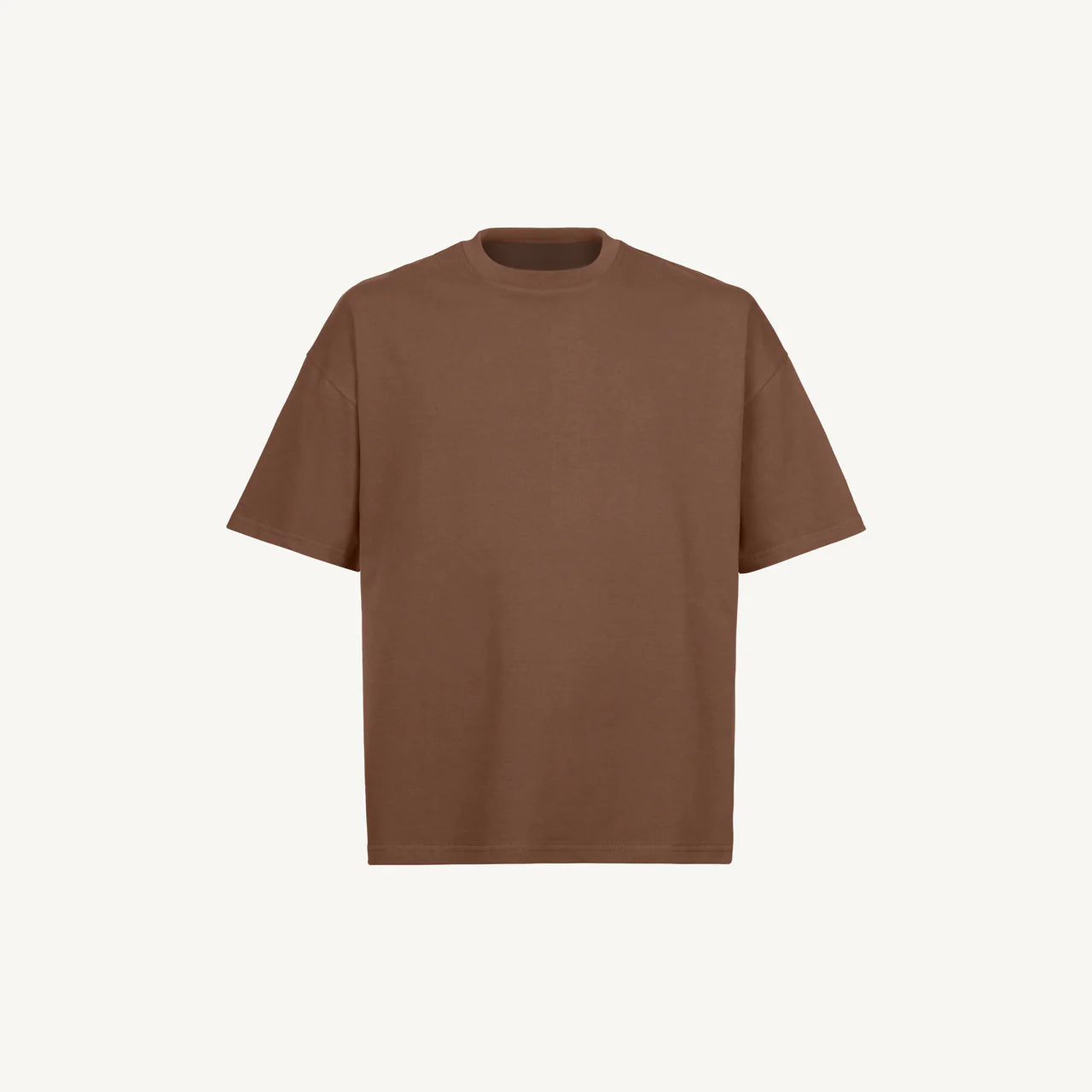 Handmayk Luxury Oversized Boxy Fit with Crew Neck T-Shirt for Adults (Vintage Brown)