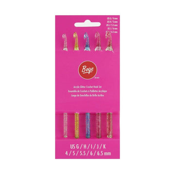 Boye Acrylic Glitter Crochet Hook Set