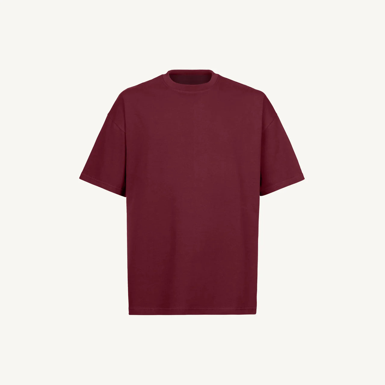 Handmayk Luxury Oversized Fit with Crew Neck T-Shirt for Adults (Burgundy)