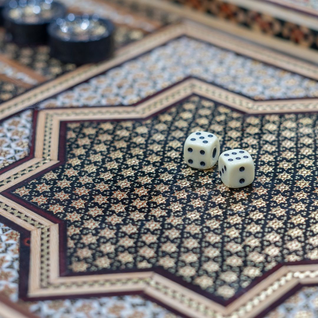Handmade Persian Khatam Chess and Backgammon Set