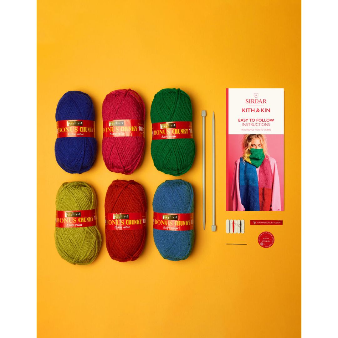 Sirdar Knitting Kit - Kith & Kin (Colour Block Scarf)