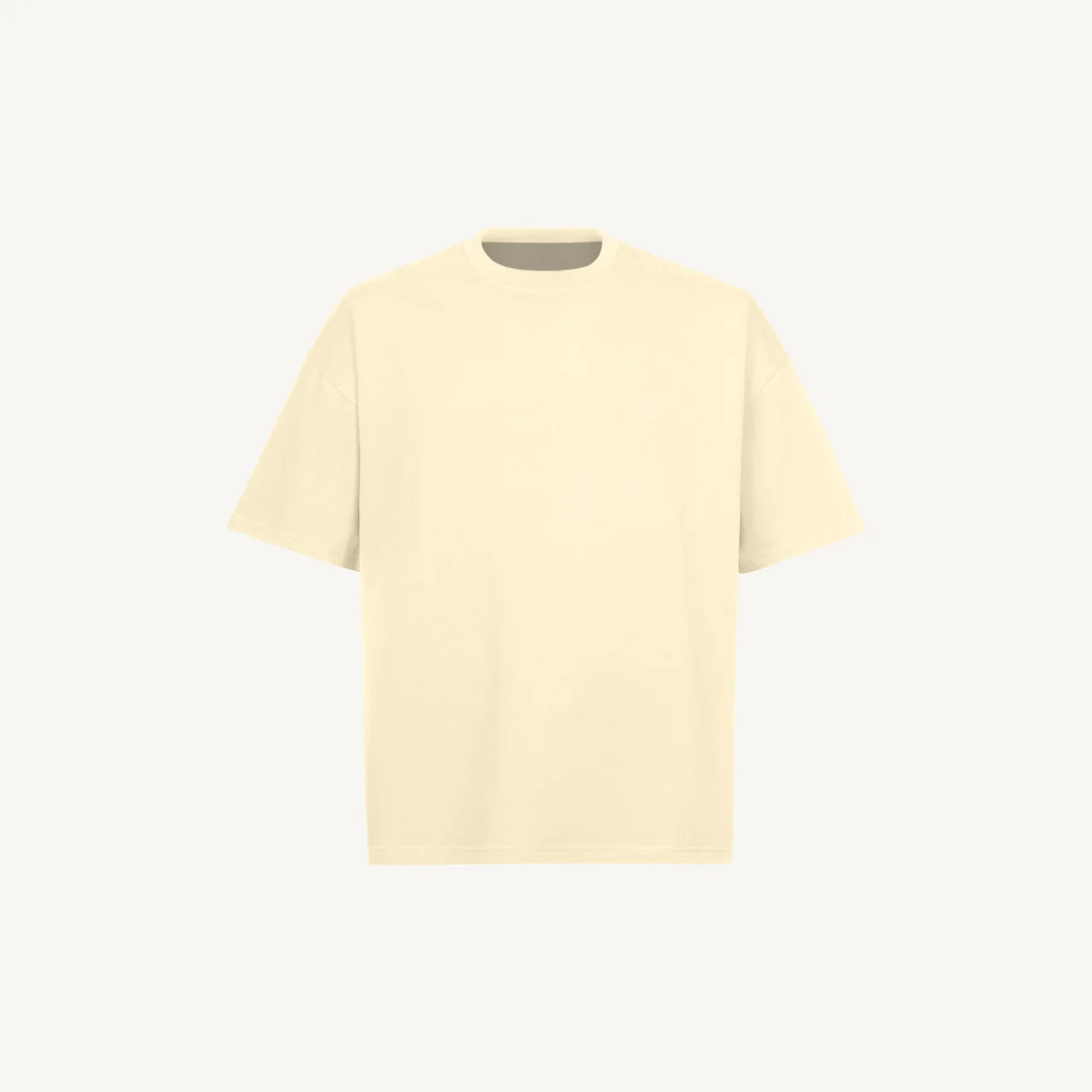 Handmayk Luxury Oversized Boxy Fit with Crew Neck T-Shirt for Adults (Cream)