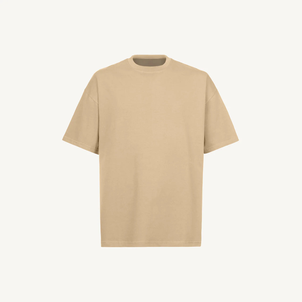 Handmayk Luxury Oversized Fit with Crew Neck T-Shirt for Adults (Croissant)