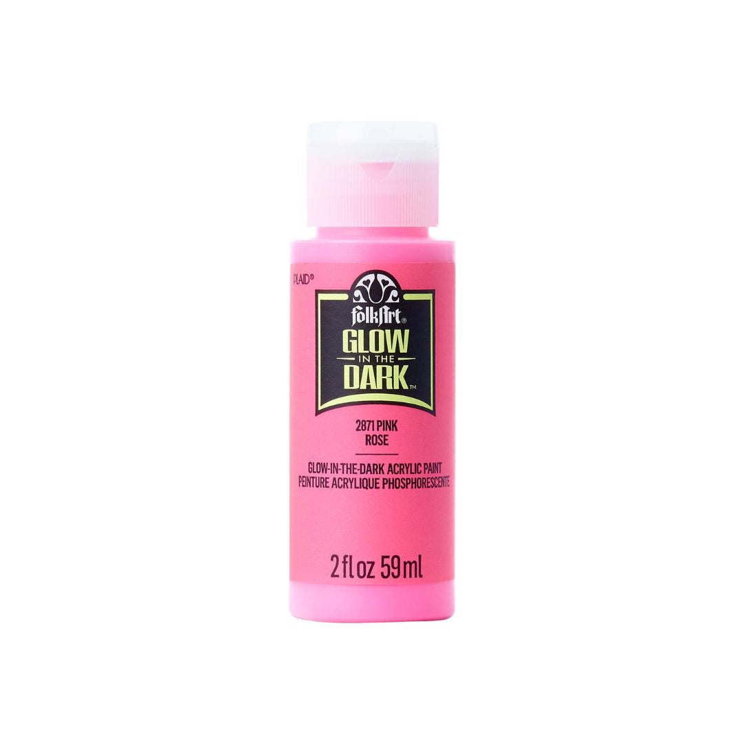 FolkArt Glow-in-the-Dark Matte Acrylic Paint - Pink (2871)