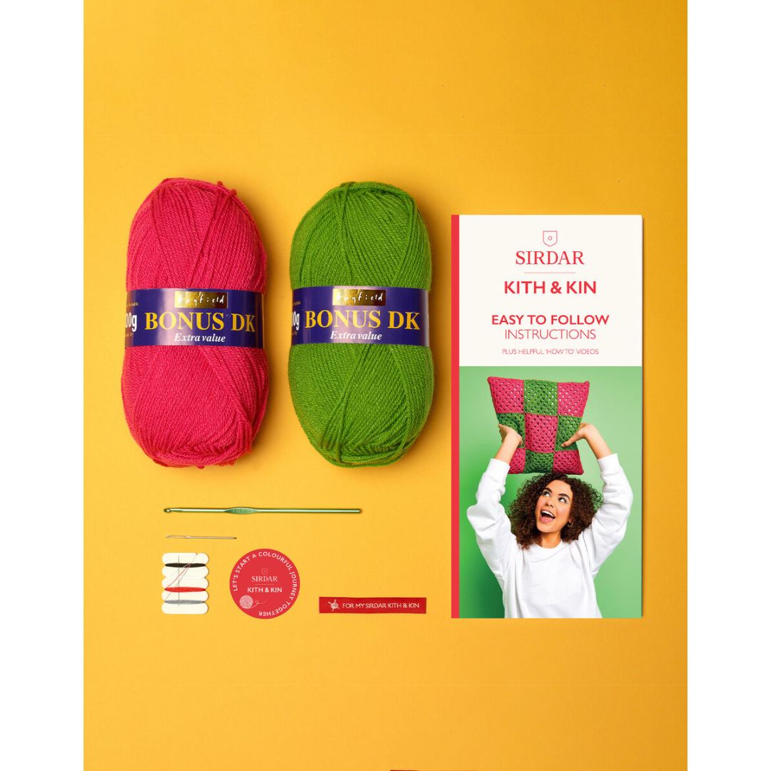 Sirdar Crochet Kit - Kith & Kin (Granny Square Cushion)