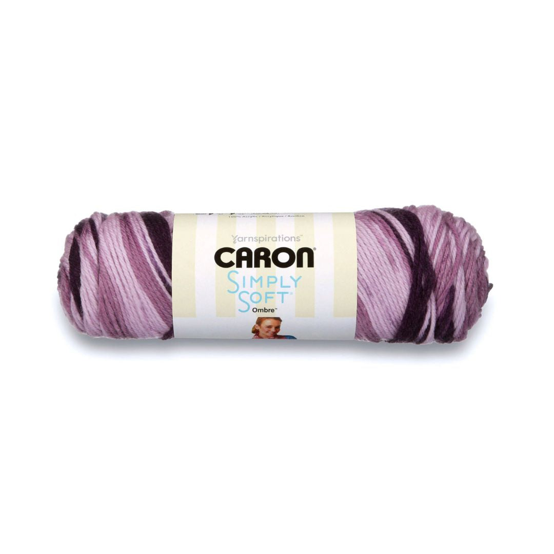 Caron Simply Soft Ombre Yarn (Grape Purple Ombre)