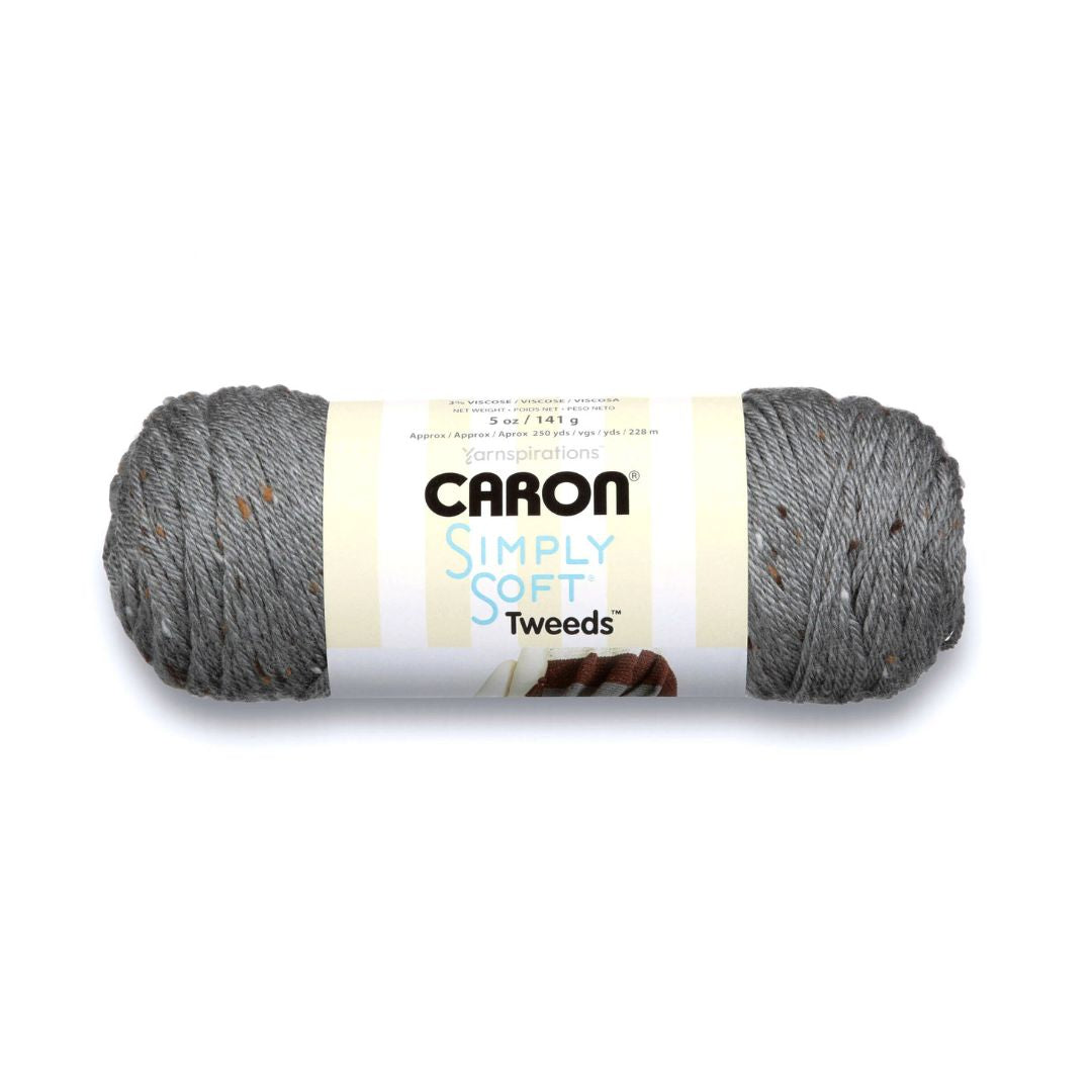 Caron Simply Soft Tweeds Yarn (Gray Heather)