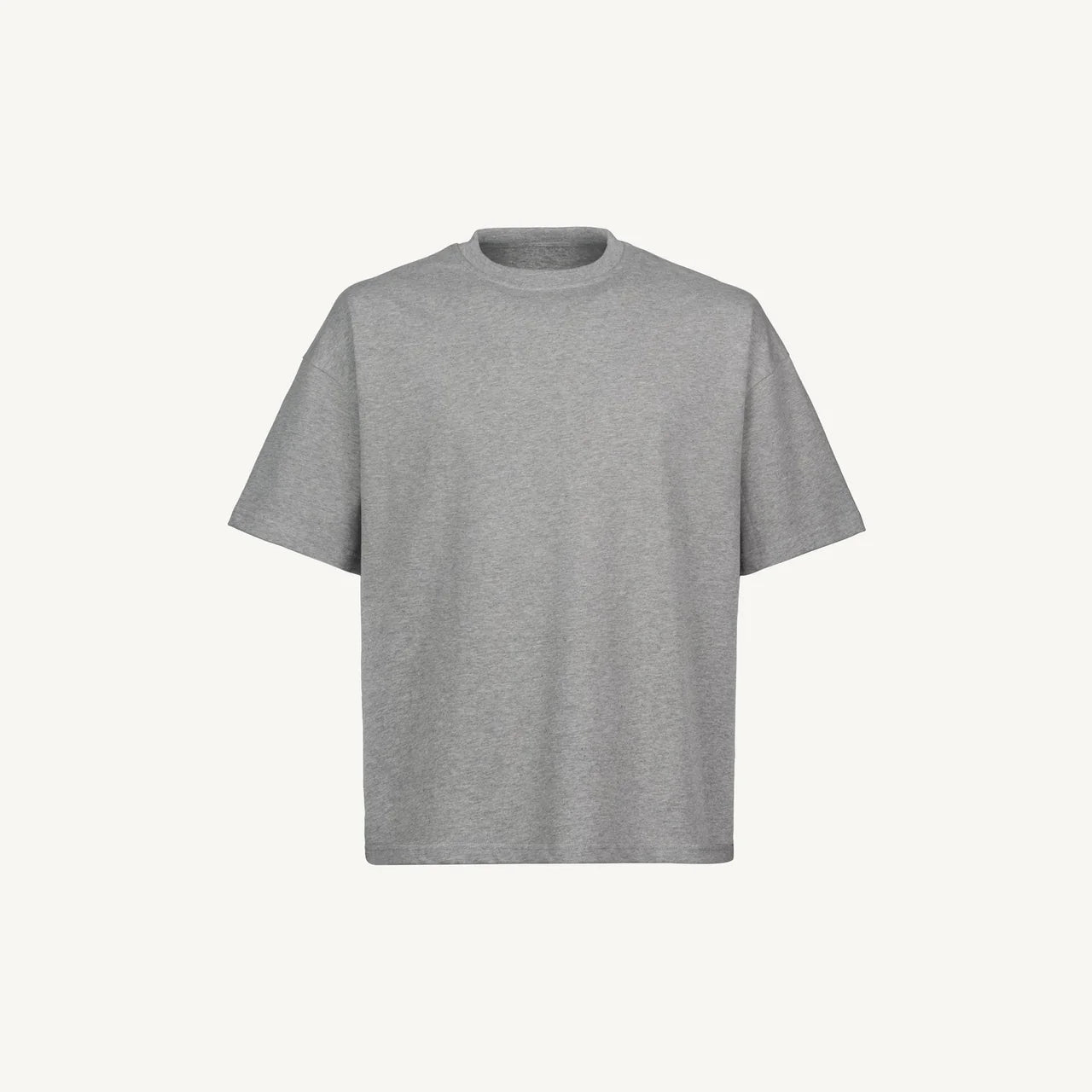 Handmayk Luxury Oversized Boxy Fit with Crew Neck T-Shirt for Adults (Grey Marl)