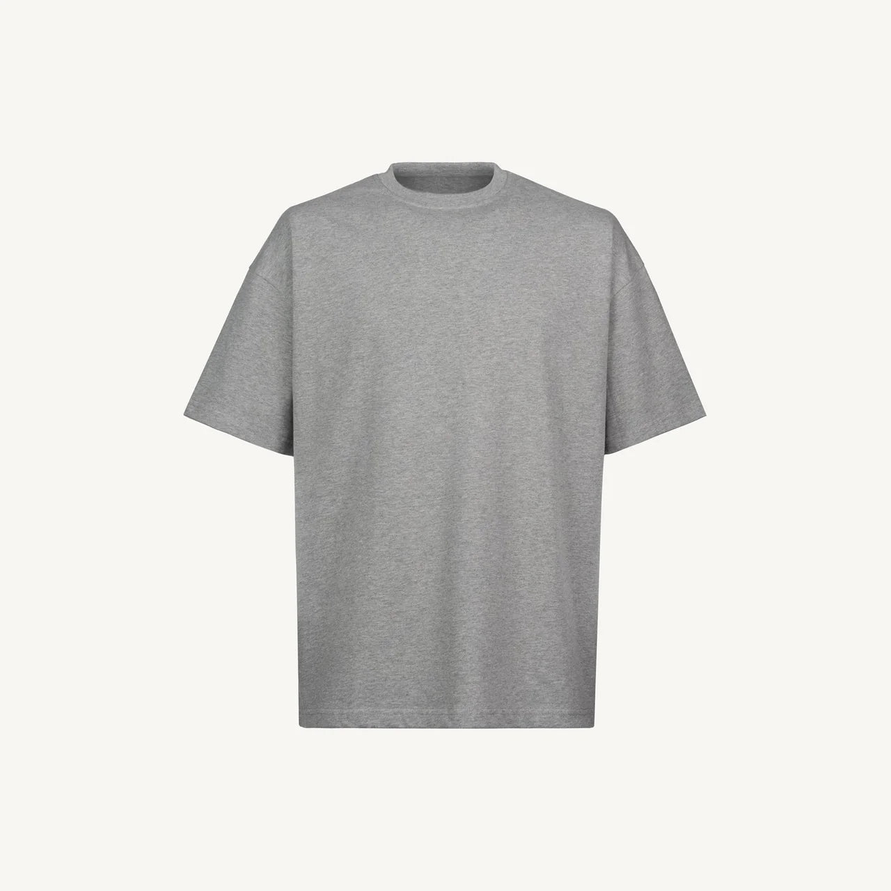 Handmayk Luxury Oversized Fit with Crew Neck T-Shirt for Adults (Grey Marl)