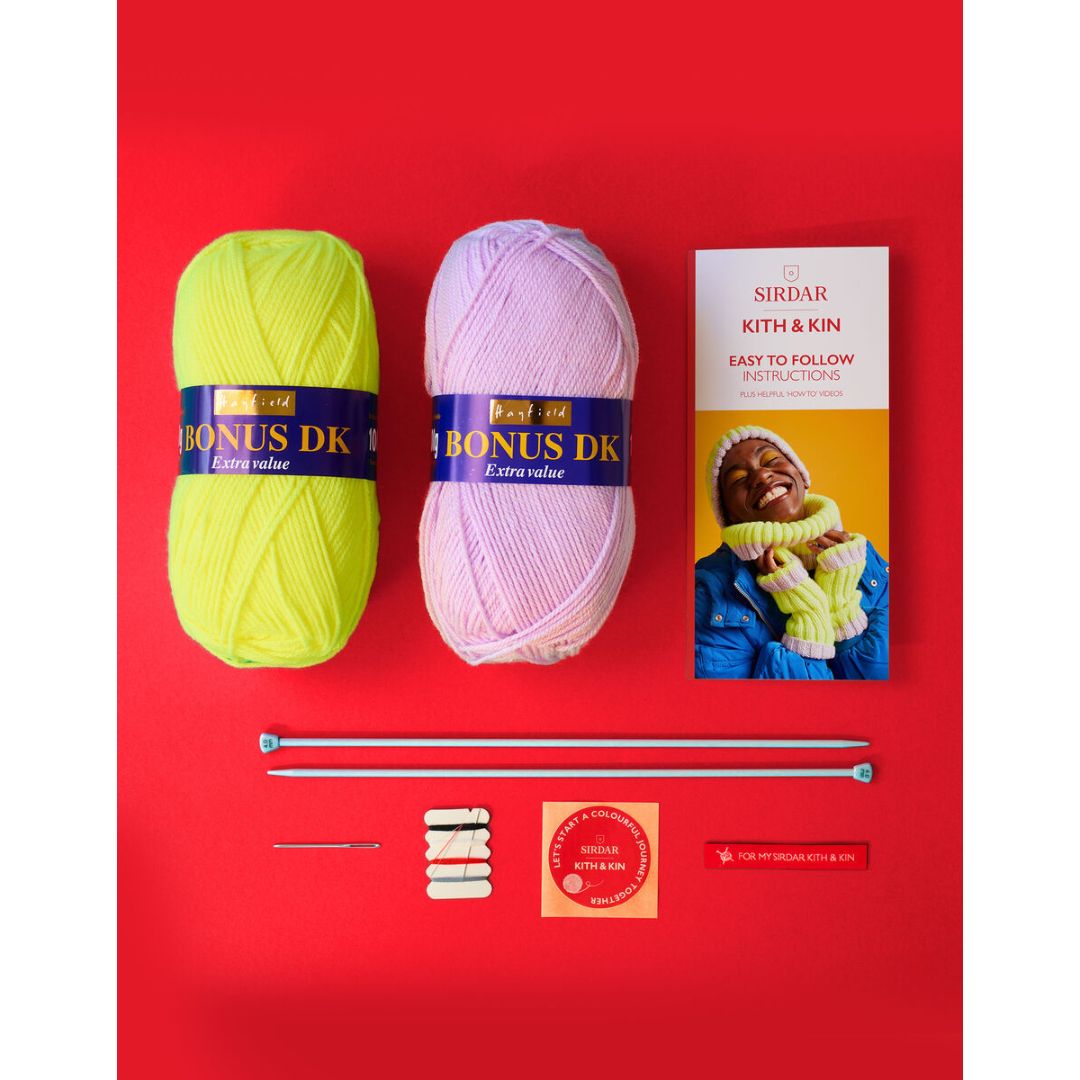 Sirdar Knitting Kit - Kith & Kin (Highlighter Hat Set)