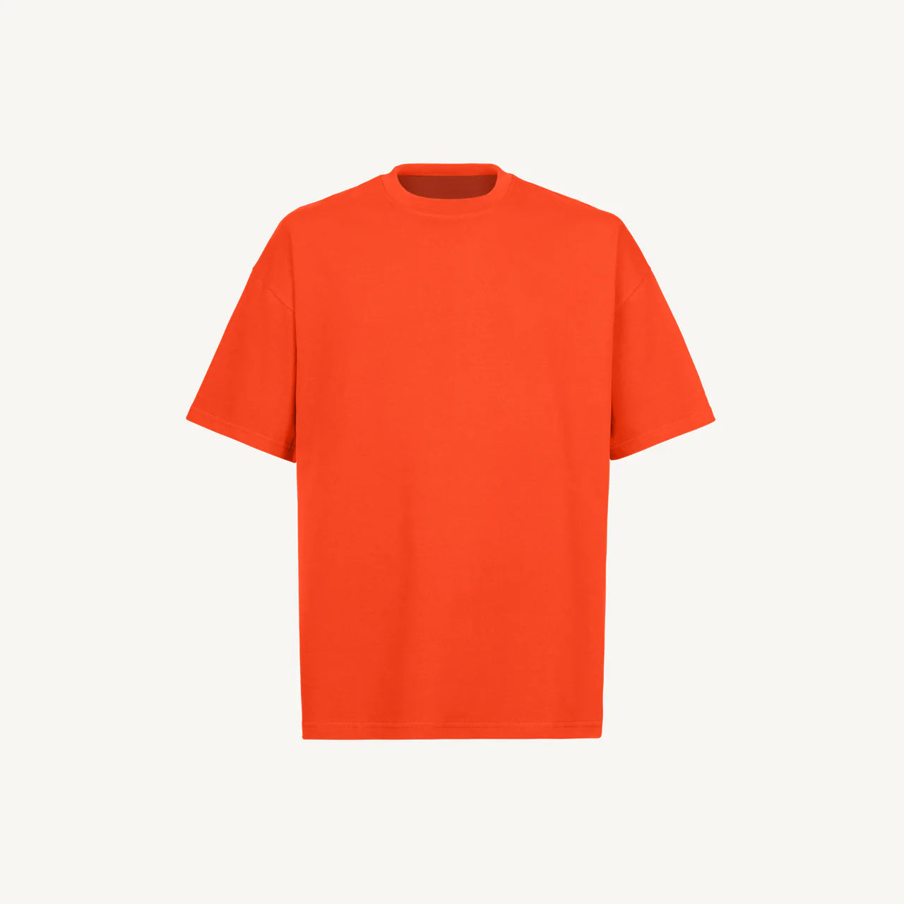 Handmayk Luxury Oversized Fit with Crew Neck T-Shirt for Adults (Hot Orange)