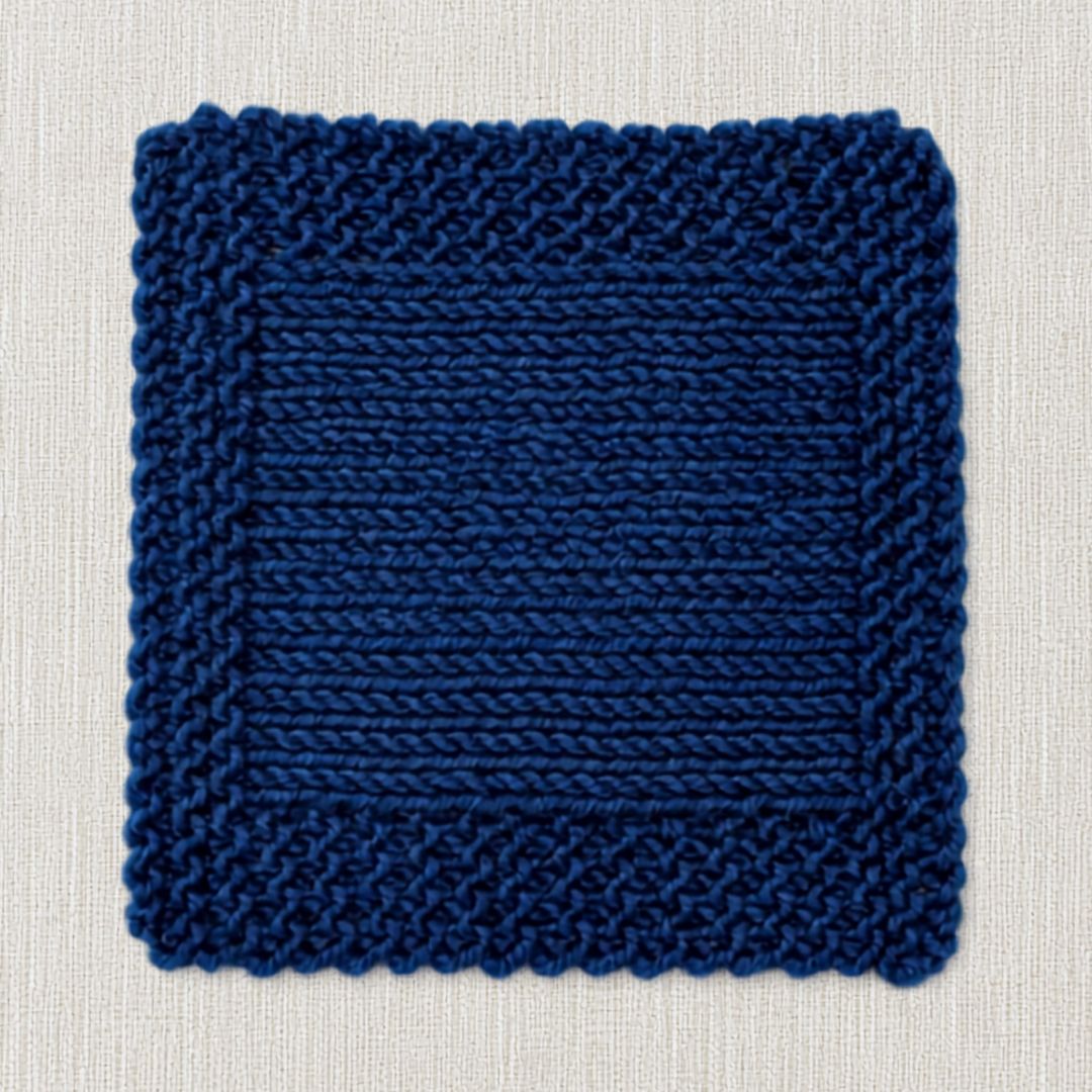 Roya Merino DK Yarn (Naturally Dyed, Japanese Yamato Indigo) Knitting Swatch