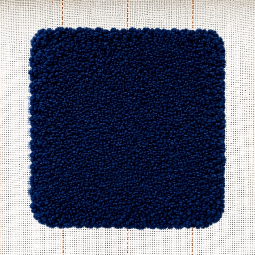 Roya Merino DK Yarn (Naturally Dyed, Japanese Yamato Indigo) Tufting Swatch