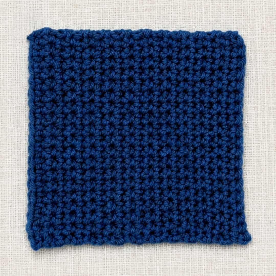 Roya Merino DK Yarn (Naturally Dyed, Japanese Yamato Indigo) Crochet Swatch