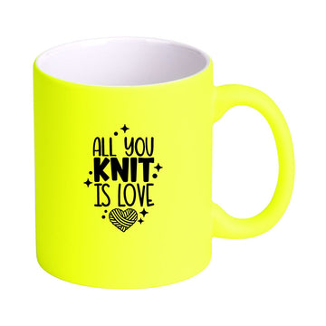 Handmayk Neon Ceramic Mug (All You Knit is Love)