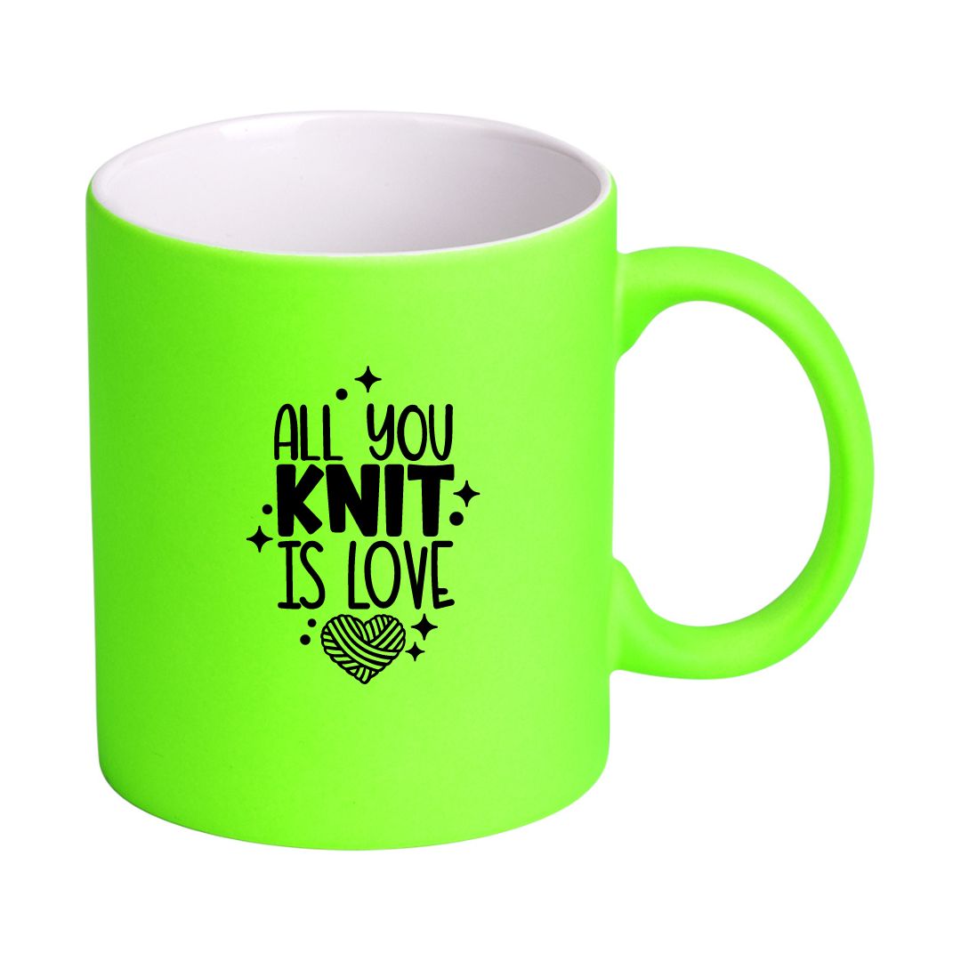 Handmayk Neon Ceramic Mug (All You Knit is Love)