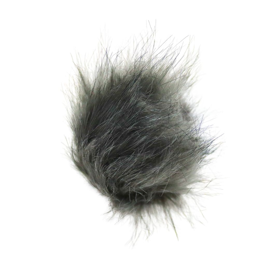 Handmayk Faux Fur Pompom (Light Black White)