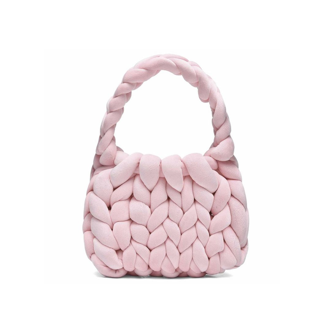 Velvet Chunky Handbag (Pink)