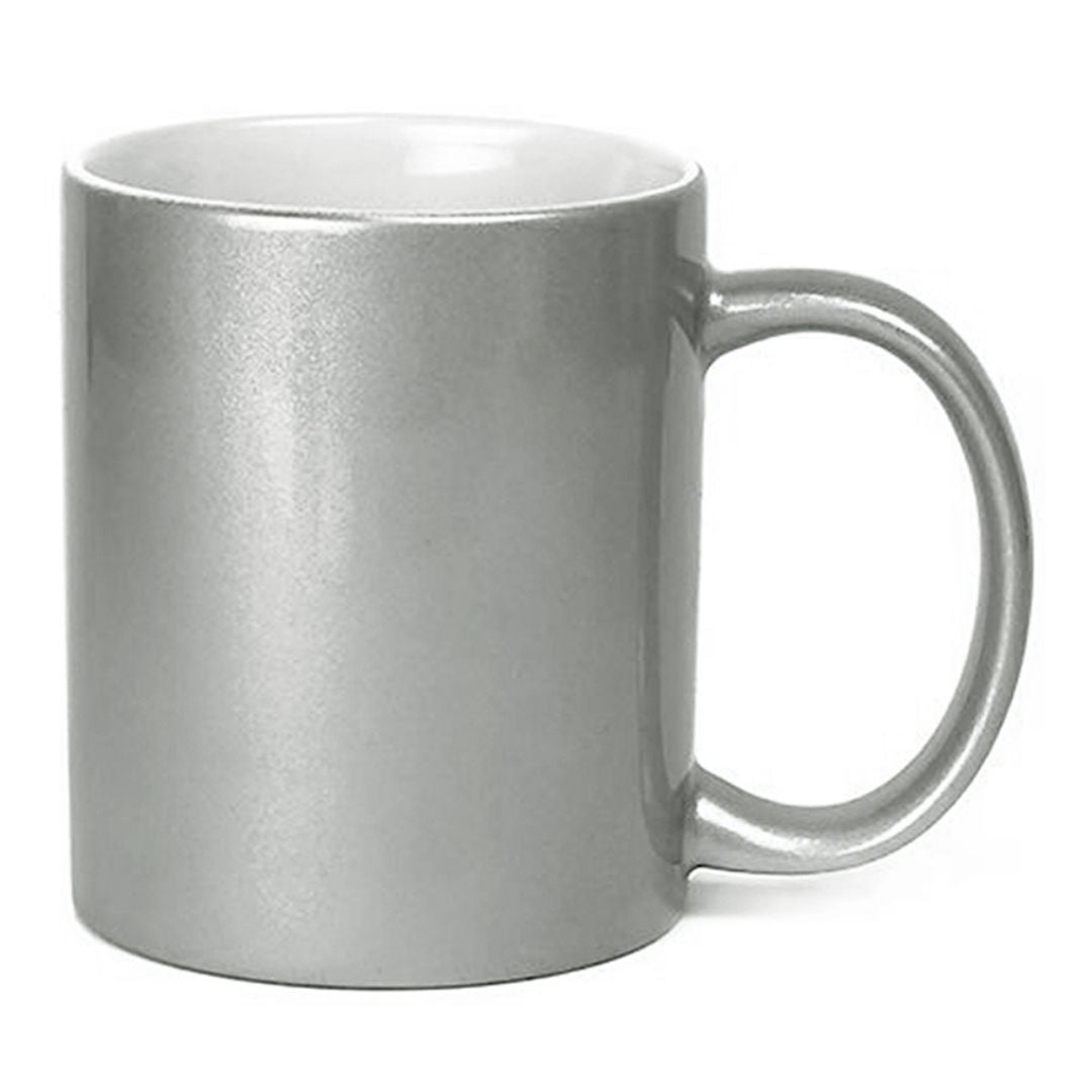 Handmayk Sublimation Ceramic Mug (Glitter Silver)