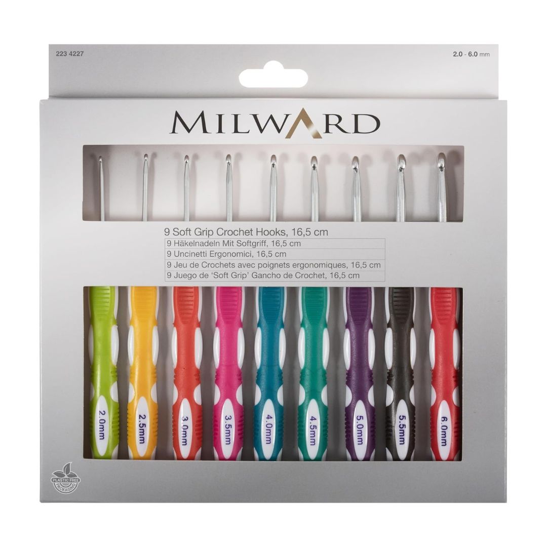 Milward Aluminium Soft Grip Crochet Hook Set