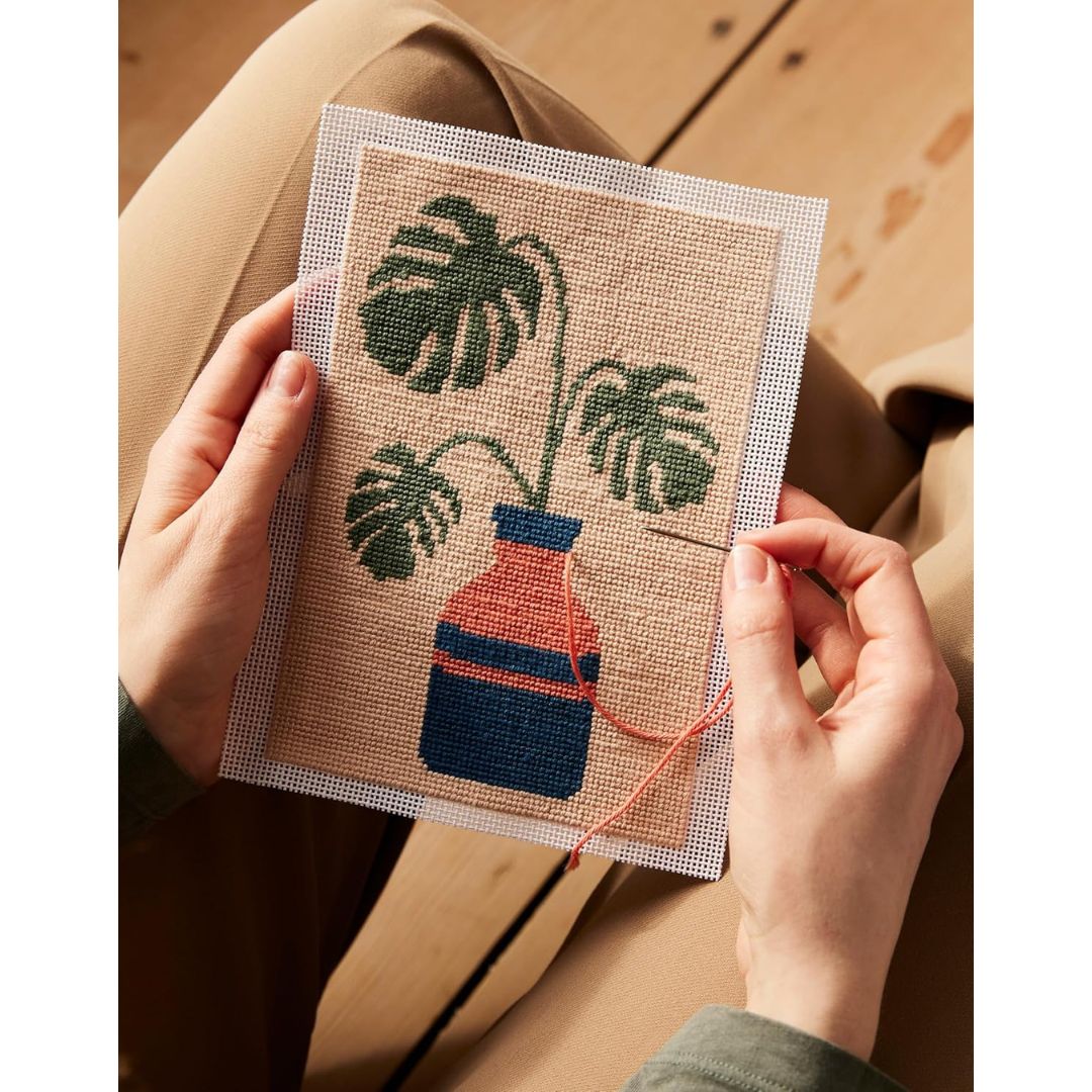 Wool and the Gang Tapestry Kit - Needlepoint (Monstera)