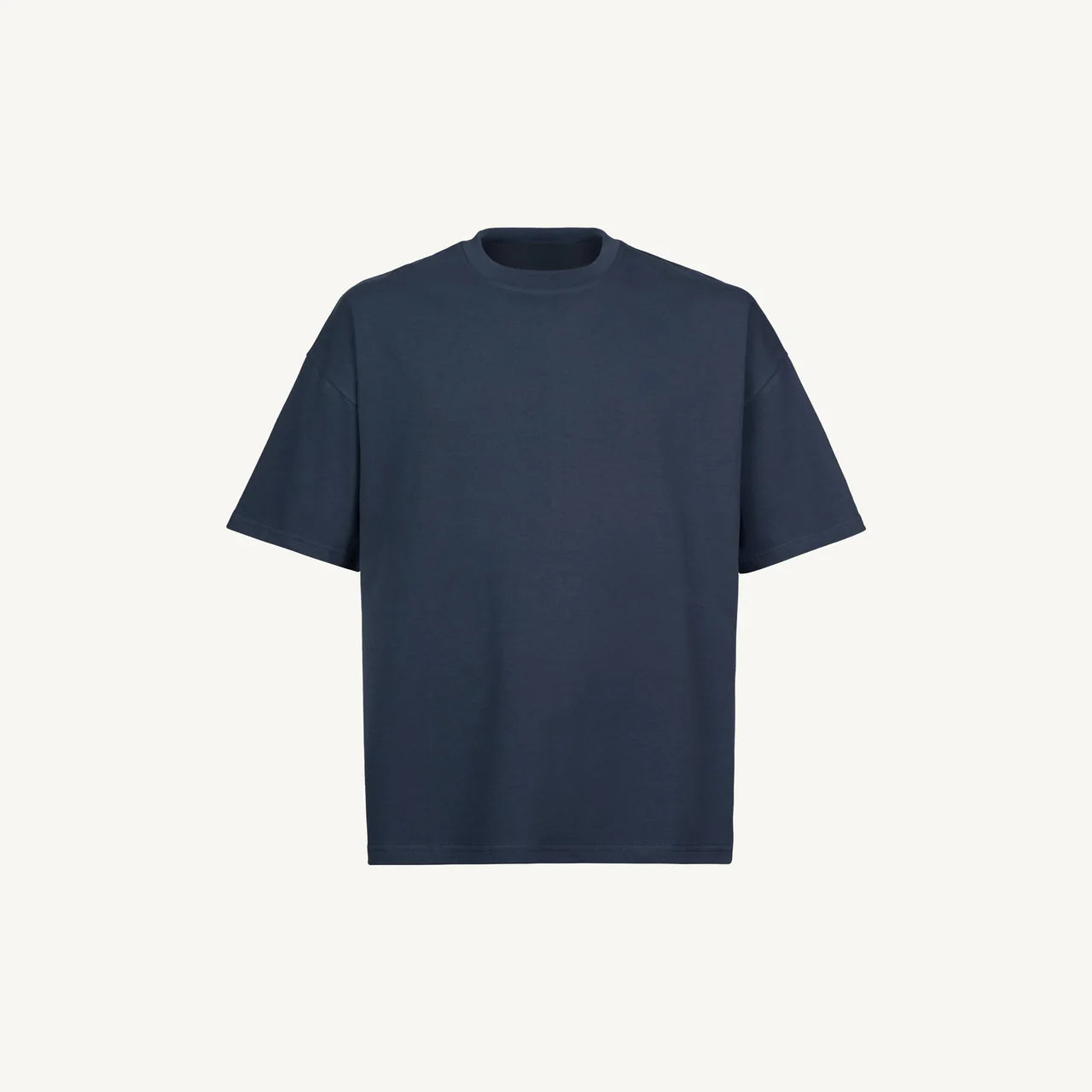 Handmayk Luxury Oversized Boxy Fit with Crew Neck T-Shirt for Adults (Navy Blue)