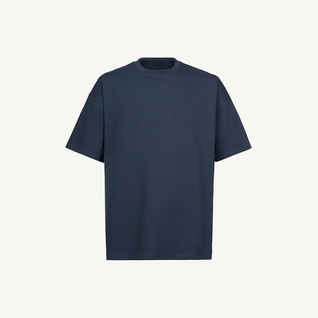 Handmayk Luxury Oversized Fit with Crew Neck T-Shirt for Adults (Navy Blue)