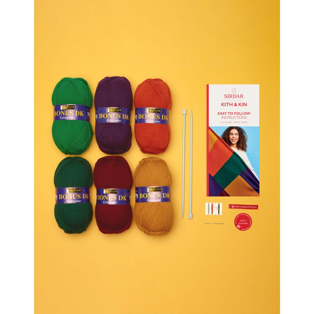 Sirdar Knitting Kit - Kith & Kin (Patchwork Blanket)