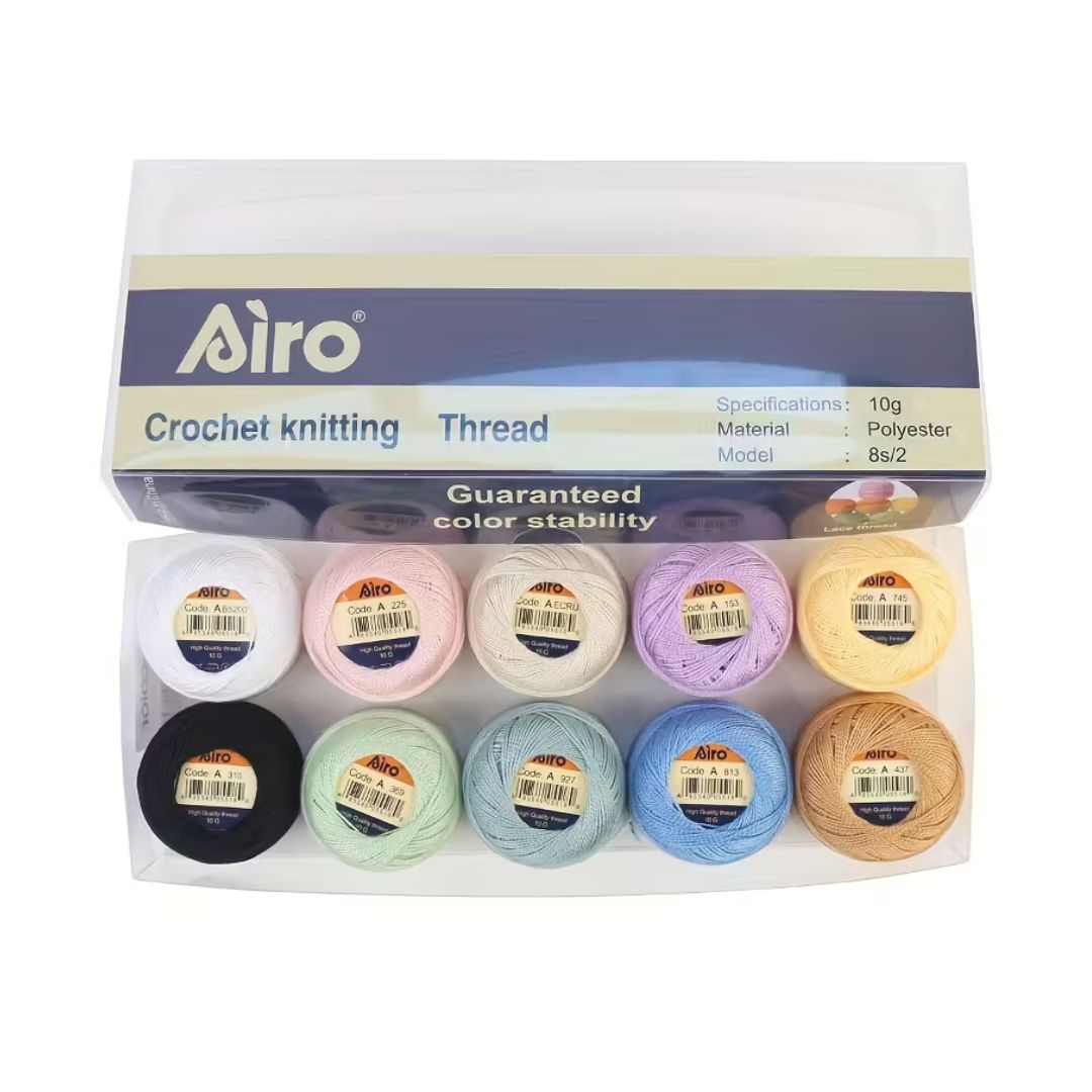 Airo Polyester Embroidery Thread Colour Pack (Pack of 10)