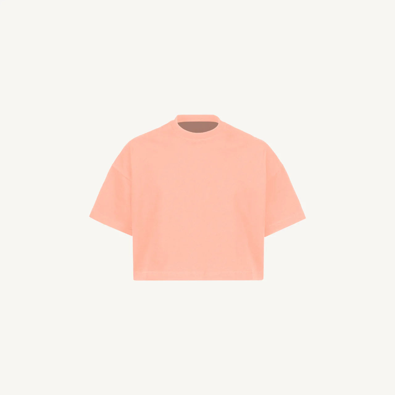 Handmayk Luxury Cropped Oversized Fit with Crew Neck T-Shirt for Adults (Pink Clay)