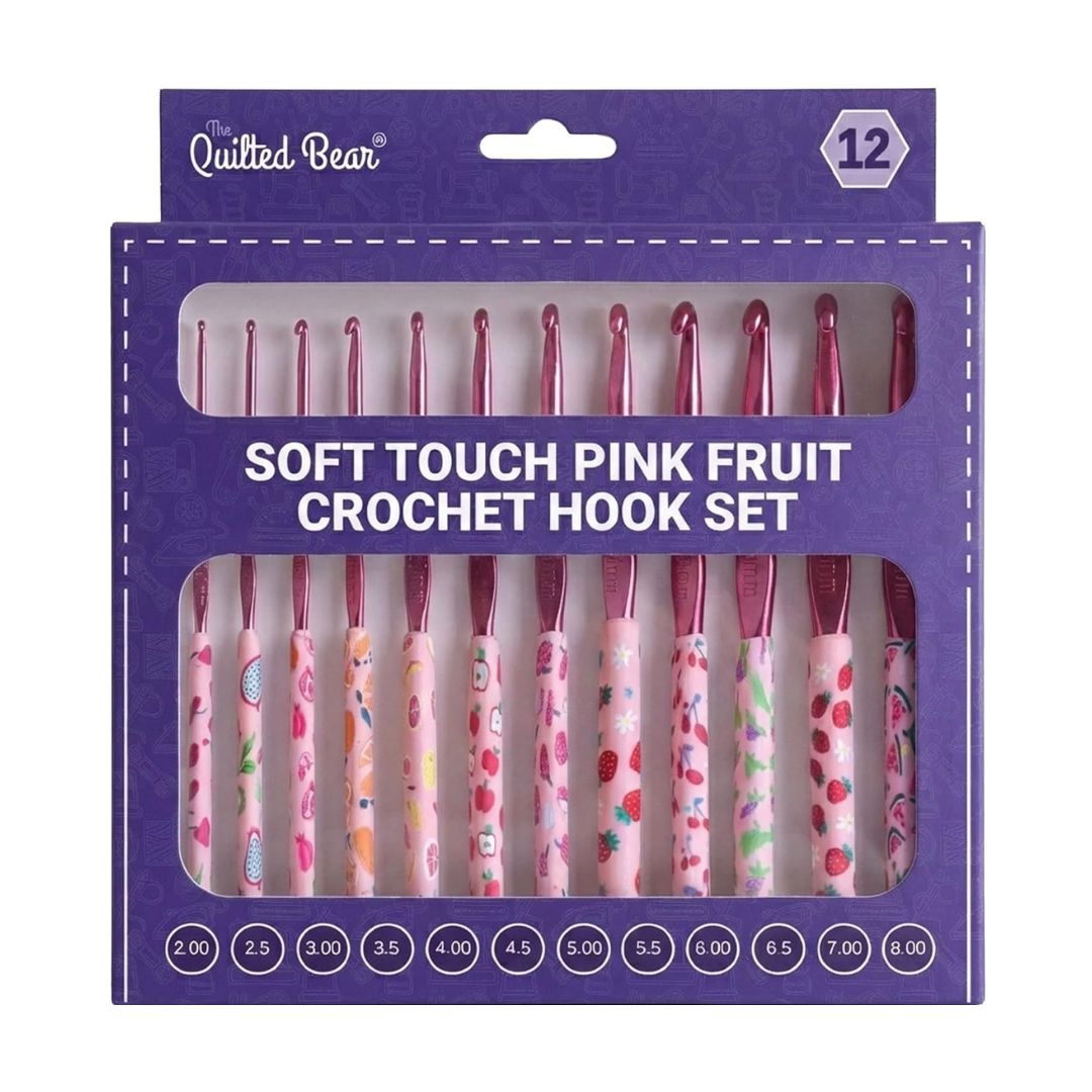 The Quilted Bear Pink Fruit Crochet Hook Set