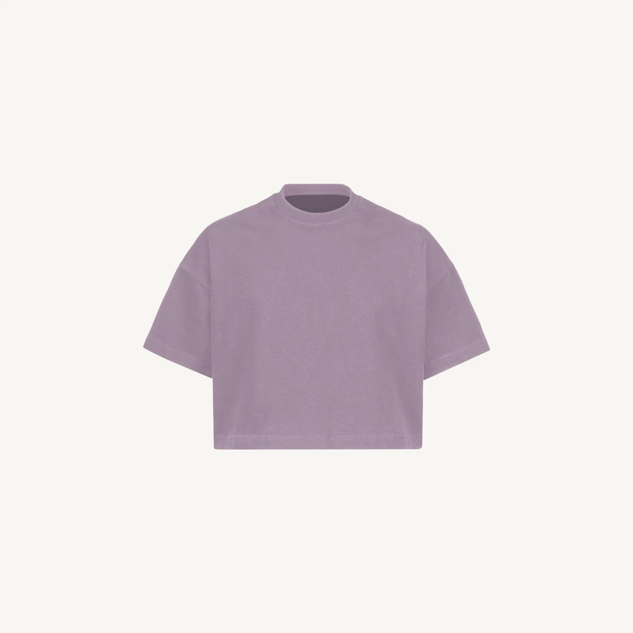 Handmayk Luxury Cropped Oversized Fit with Crew Neck T-Shirt for Adults (Purple)