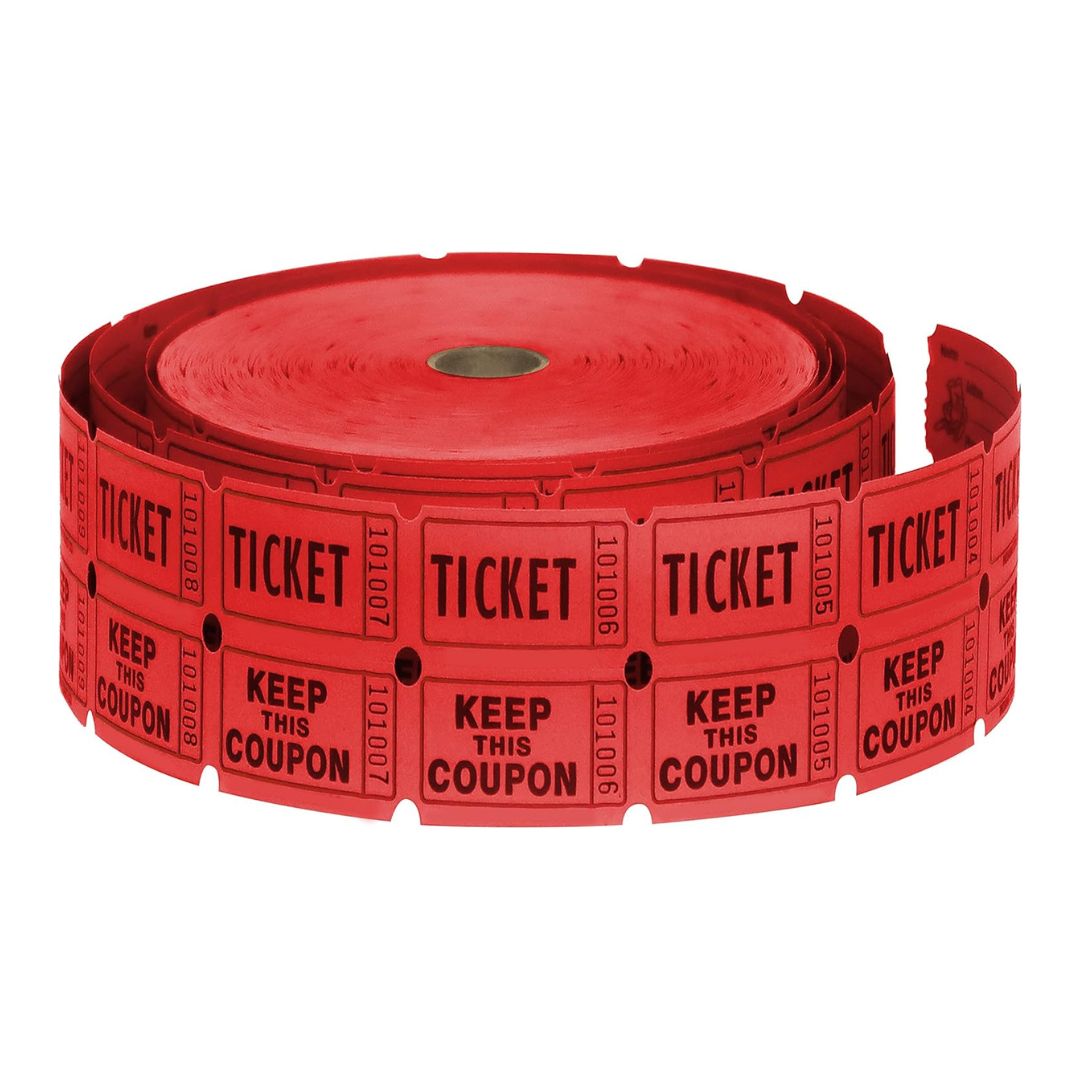 Handmayk Double Roll Raffle Tickets (Pack of 500) (Red)