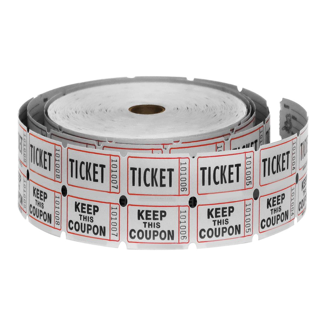 Handmayk Double Roll Raffle Tickets (Pack of 500) (White)