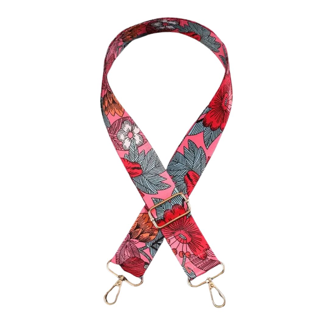 Handmayk Printed Fabric Bag Strap (Retro Pink)