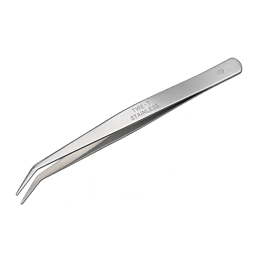 Wone Stainless Steel Angled Sewing & Craft Tweezer