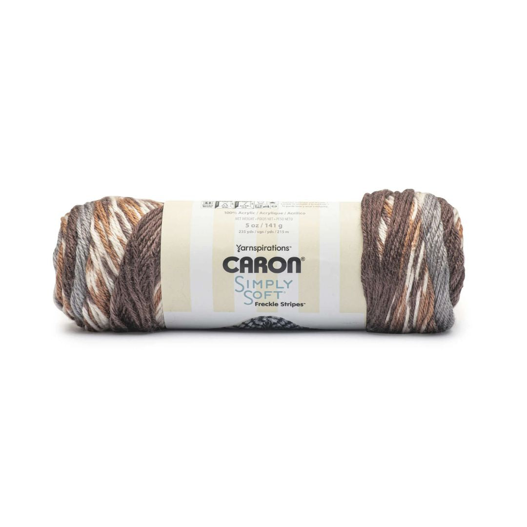 Caron Simply Soft Freckle Stripes Yarn (Sienna)