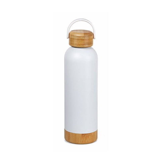 Handmayk Subli Stainless Steel Vacuum Insulated Bottle with Bamboo Lid and Base