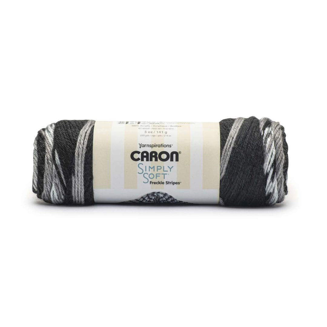 Caron Simply Soft Freckle Stripes Yarn (Stone)