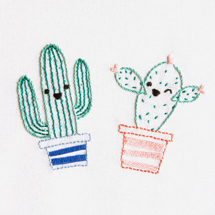 DMC Embroidery Kit - Happiness and Love (Smiling Cactus)