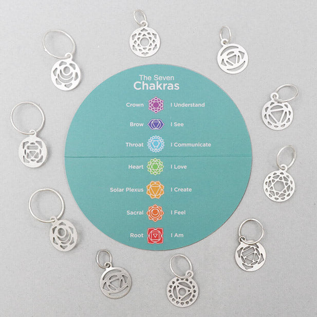 KnitPro The Mindful Collection Sterling Silver Plated Chakra Stitch Markers