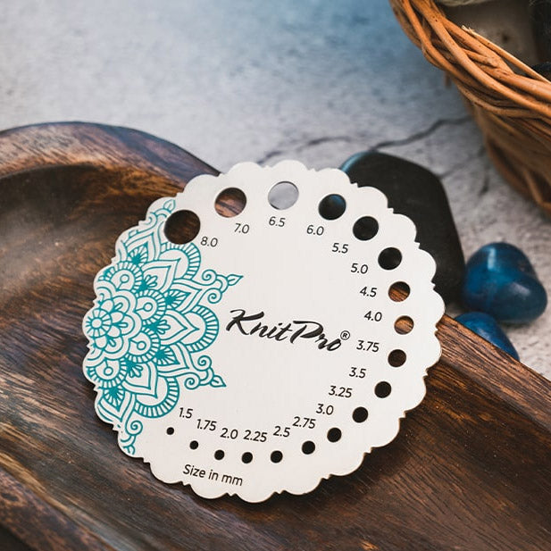 KnitPro The Mindful Collection Sterling Silver Plated Metal Needle Gauge