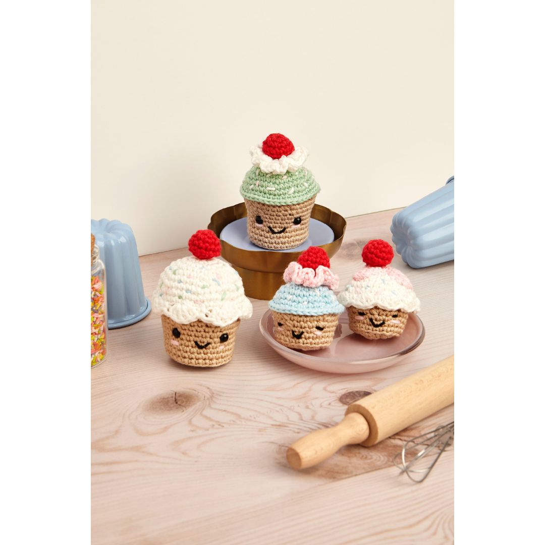 DMC Amigurumi Kit - Mindful Living (Very Cherry Cupcakes by Maria Alejandra Montero)