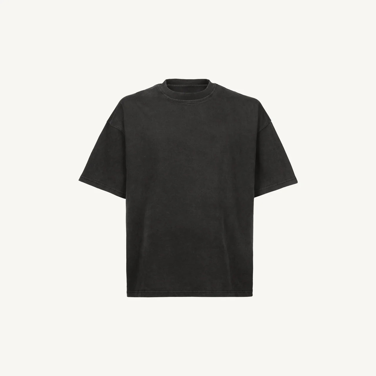Handmayk Luxury Oversized Boxy Fit with Crew Neck T-Shirt for Adults (Vintage Black)