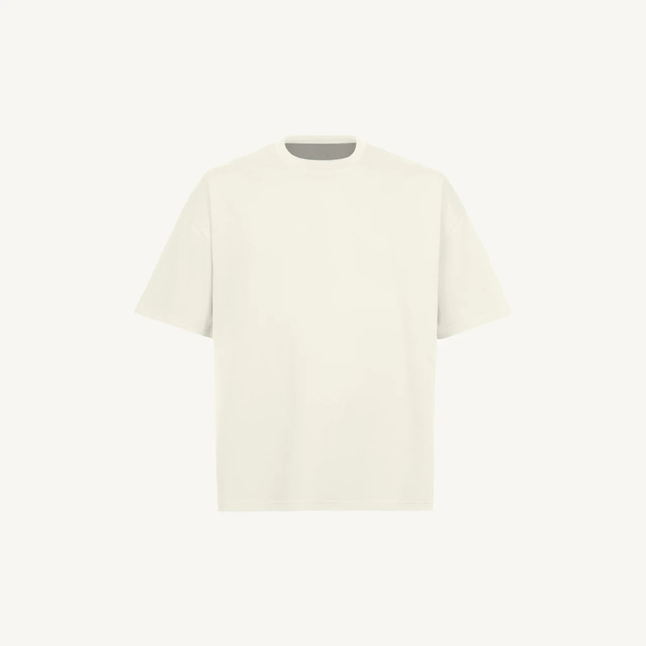 Handmayk Luxury Oversized Boxy Fit with Crew Neck T-Shirt for Adults (Vintage White)