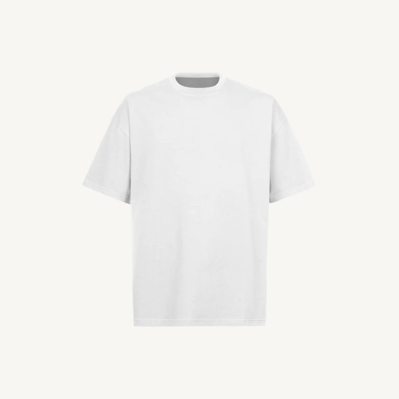 Handmayk Luxury Oversized Fit with Crew Neck T-Shirt for Adults (White)