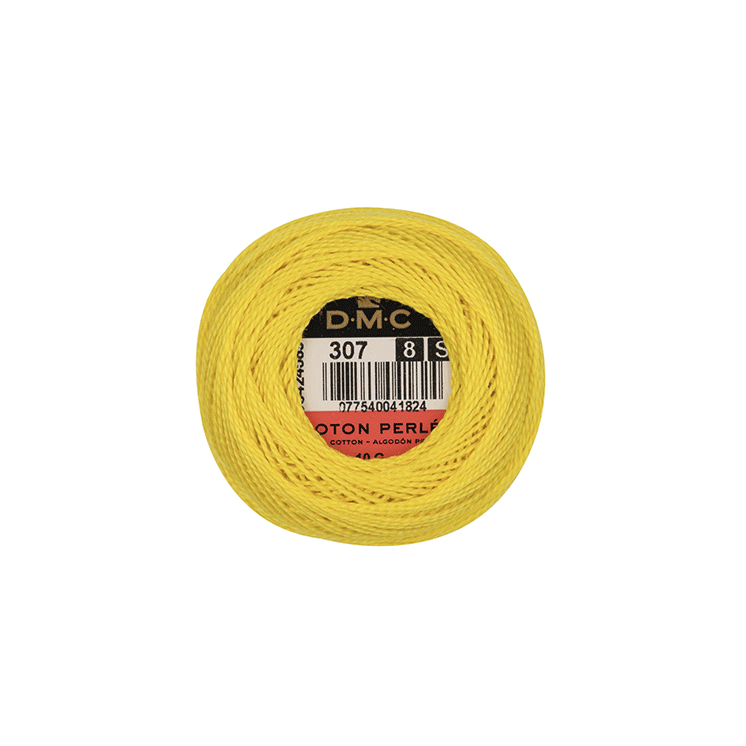 DMC Coton Perlé 8 Embroidery Thread (The Yellow Shades) (307)