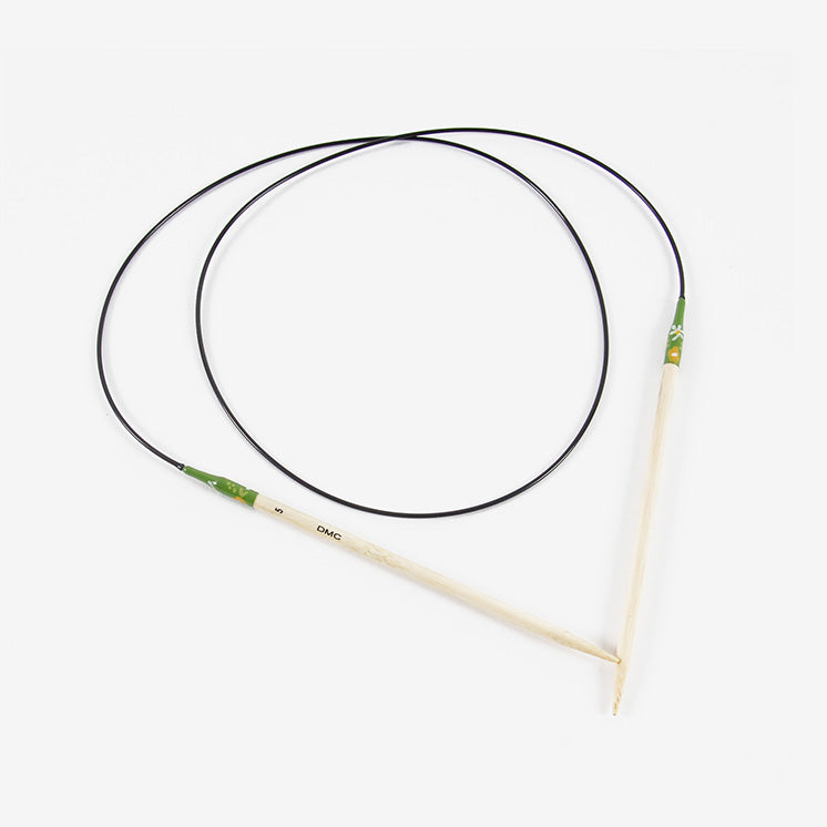 DMC Bamboo Fixed Circular Knitting Needles (100cm) (5mm)