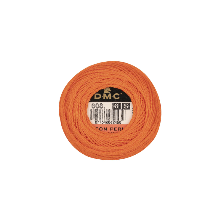 DMC Coton Perlé 8 Embroidery Thread (The Orange Shades) (608)